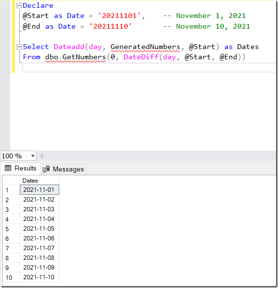 01 Generation of Sequential Dates